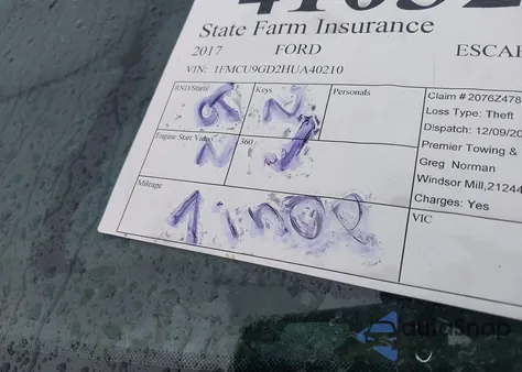 2017 Ford Escape Se from USA, damaged, VIN 1FMCU9GD2HUA40210